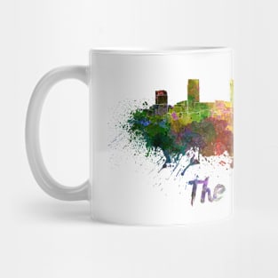 The Hague skyline in watercolor Mug